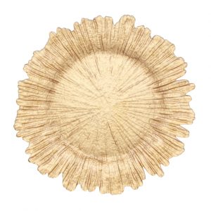 Gold Sponge Glass Charger